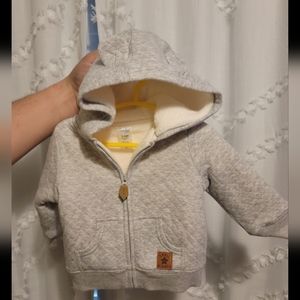 3-6 months fleece lined hooded jacket